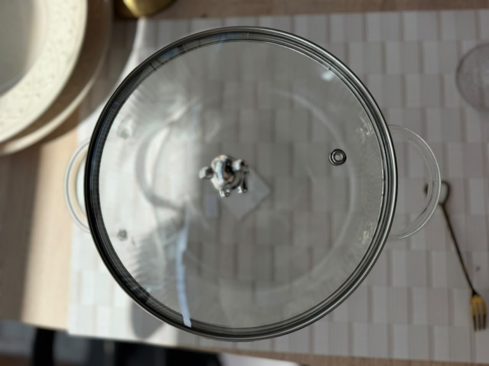 Olla de vidrio acanalada 